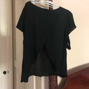 Black shirt with open back